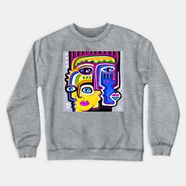 Faces Crewneck Sweatshirt by Daria Kusto